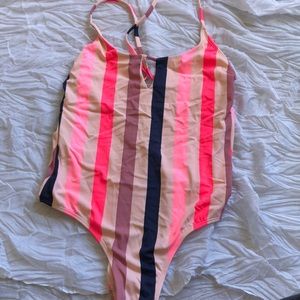 Xhilaration Striped One Piece Swimsuit